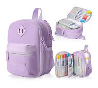 crawing Large Capacity Pencil Case, Mini Backpack Pencil Case, Pen Pouch Organizer with School Supplies for Student, Teen Girls, Adults (Purple)