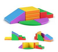 Crawl and Climb Foam Activity Play Set, Colorful Soft Climbing Blocks for Climbing, Crawling & Sliding, Safe Soft Foam Blocks Indoor Equipment for Kids (Colorful)