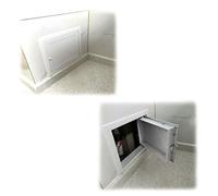 Crawl Space Access Hatch Door, Round-head Handle, Aluminum Frame & Galvanized Steel Panel, Easy Inspection, 16x18in (400x450mm)