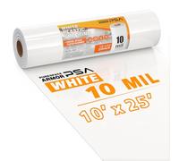 Crawl Space Vapor Barrier - 10 mil - (10' x 25') - White Plastic Sheeting - Thick UV Resistant Heavy Duty Polyethylene Film, Drop Cloth Vapor Barrier Covering for Crawl Space, Garden, Basement