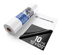 Crawl Space Vapor Barrier, 10Mil Film, 10' x 100', Drop Cloth Vapor Barrier Covering for Crawl Space Encapsulation, Thick Plastic Sheeting, Black and White Panda Film, Heavy Duty Polyethylene Film