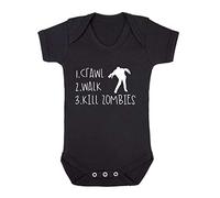 Crawl Walk Kill Zombies Baby Grow Vest, 0-3 Months, Black