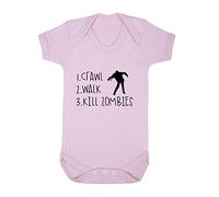 Crawl Walk Kill Zombies Baby Grow Vest, 3-6 Months, Pastel Pink