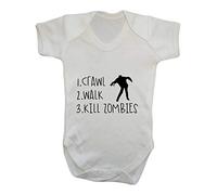 Crawl Walk Kill Zombies Baby Grow Vest, 3-6 Months, White