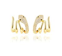 Crawler Earrings for Women, Dainty 18K White Gold-Plated Tree Leaf Climber Earring Set. Mother Of Pearl Cubic Zirconia Crawler Stud Earrings Set for Christmas Birthdays Women Girl's Gifts, Brass