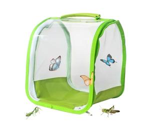 Crawler Enclosure - Run Starter Kit, 25cm Foldable Habitat with Handle | Mesh Cage for Monarch Butterfly Watching, Grasshoppers, Ladybugs, Education