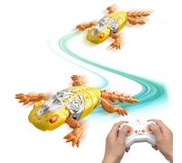Crawler Gecko Toy - Wall Crawler, Funny Remote Control | Rechargeable 360 Rotation Lizard with LED Eyes, Double Mode Interactive Game, Gift Idea for Kids, Girls, Preschoolers, Teens