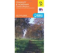 Crawley & Horsham Map | Cranleigh & Billingshurst | Ordnance Survey | OS Explorer Map OL34 | England | Walks | Hiking | Maps | Adventure