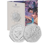 CrawleyCoins 2024 Harry Potter 05 Winged Keys UK 50p BU Coin in Mint Sealed Pack