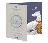 CrawleyCoins 2025 Royal Tudor Beasts 08 Greyhound of Richmond £5 Brilliant Uncirculated Coin in Mint Sealed Pack