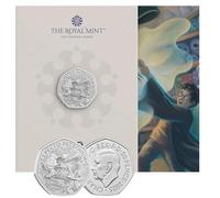 CrawleyCoins 2025 The Patronus Magic Wand Harry P UK 50p 50 Pence Coin in Mint Sealed Pack