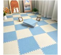 Crawling carpet Puzzle Foam Floor Mat 20 PCS Colorful Interlocking Carpet Tiles 30x30cm Cotton Linen Breathable Play Mat(Beige+Black)