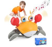 Crawling Crab Baby Toys Gifts for 6-12 Months Baby Girls Boys Educational Toy for 1-3 Year Old Toddler Birthday Gifts Children Tummy Time Toys USB Charging, fun Moving Toy for Toddlers (Orange 1)