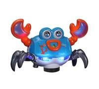Crawling Crab Toy - Musical LED Light Up Moving Prone Playmate Built In Battery | Tummy Time Activity Toy, Sensory Development, Birthday Gift For Boys Girls