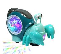 Crawling Crab Toy With Music And LED Light Up For Kids - Interactive Learning Development Toy With Automatically Avoid Obstacles, Build In Rechargeable Battery (Green), Voice Companion