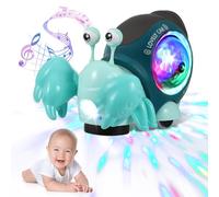 Crawling Crab Toys, Sound Toys with Music Light Projector, Interactive Walking Sensory Toy for Toddlers, Automatically Avoid Obstacles, Musical Crab Baby Toy for 6-18 Months Boys Girls, Birthday Gift