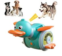 Crawling Duck Dog Toy, Squeaky Toy with Music Sounds & Lights, 360 Degree Rotation, for Small/medium Dog green