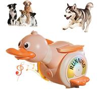 Crawling Duck Dog Toy, Squeaky Toy with Music Sounds & Lights, 360 Degree Rotation, for Small/medium Dog pink