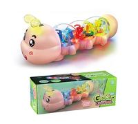 Crawling Toy, Caterpillar Design Tummy Time Toy with Light & Music, Early Educational Interactive Musical Light Up Crawling Toys, Push and Pull Toys, Birthday Gifts for 1-2 Year Old Boys Girls