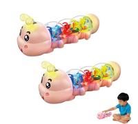 Crawling Toy, Caterpillar Design Tummy Time Toy with Light & Music Musical Light Up, Interactive Caterpillar Crawling Toy, Early Learning Activity Toy for Boys and Girl