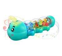 Crawling Toy,Caterpillar Design Tummy Time Toy with Light & Music,Musical Push and Pull Toys,Birthday Gifts for Boys and Girl,Intimate Interaction Cultivation
