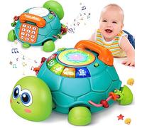 Crawling Turtle Toy, Interactive Baby Sensory Toy with Musical Phone for Early Learning, Fun Educational Gift for Infant Toddler Boys and Girls.