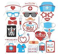 CRAWPROP 25PCS Doctor Graduation Party Photo Booth Props Supplies Nurse Grad 2025 Graduation Class of 2025 Party Decoration