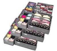 Craxter Underwear Drawer Organiser Divider - Set 12 of Fabric Drawer Dividers for Clothes, Foldable Wardrobe Draw Organizer for Baby clothes, Socks, Bras, Scarf, Ties, Belts, Knickers