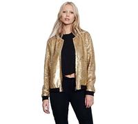 Cray Girls Womens Ladies Sequin Bomber Jacket Zip Up Stylish Party Bling Baseball Biker Coat Outwear UK 8-18 (12-14, Gold)