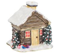 Craycombe Trinkets 6078 Christmas Log Cabin Trinket Box, Red and Green