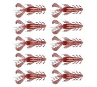 Crayfish Silicone Lure Lobster Soft Bait Featuring Realistic Scale Reflection For Multi Species Fishing In Full Water Layers Assorted Colors 10 Pack(10pcs red)