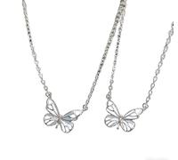 crayfomo 2 Piece Set Women Romantic Glow in the Dark Butterfly Necklace and Bracelet, Female Night Glow Accessories
