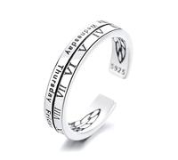 crayfomo Adjustable Roman Numeral Ring - Double Layer Copper Date Ring for Women & Men, Stackable Minimalist Unisex Jewelry