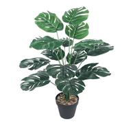 crayfomo Artificial Palm Plants in Pot Fake Plants 23 inch Tall Tropical Palm Tree Indoor Fake Potted Monstera Plant Tree for Outdoor Home Garden Office Decoration (60cm(1 Pack))