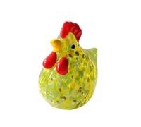 crayfomo Artisan Blown Glass Rooster Sculpture - Handmade Chicken Figurine for Home Decor, Kitchen, Farmhouse - Vibrant Multi-Colored Glass Animal Ornament-yellow