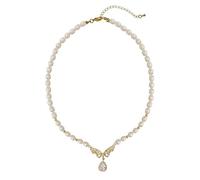 crayfomo Bead Wing Shaped Necklace, Light Luxury Water Droplet Zircon Collarbone Chain, Elegant Accessory, Suitable for Women Who Commute and Date on a Daily Basis