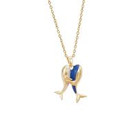 crayfomo Blue and White Stitching Contrast Whale Pendant Necklace Simple Light Luxury Niche Design Elegant Clavicle Chain