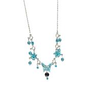 crayfomo Blue Butterfly Pendant Necklace Silver Dainty Cute Butterfly Necklace Fashion Charm Jewelry Gift for Women Wives, Mom, Daughter