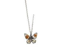 crayfomo Butterfly Oil Drip Flower Necklace Dainty Cute Butterfly Charm Pendant Necklace Jewelry Gifts for Women Durable and Useful
