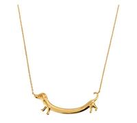 crayfomo Dachshund Shaped Necklace, Alloy Gold-Plated Craft, Edgy Trendy Choker, Unisex