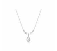 crayfomo Delicate Water Drop Crystal Necklace - Teardrop Pendant with Multi - Stone Accents on a Slender Chain