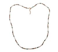 crayfomo Dopamine Color Beaded Necklace for Women, Adjustable Long Chain, Trendy Niche Design Versatile Jewelry Gift