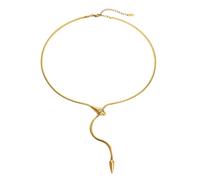 crayfomo Dynamic spirit snake zircon necklace, titanium steel snake bone chain necklace, sweet and cool high-end jewelry, sweet and cool style for women, music festivals, daily life and dark style