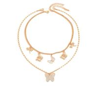 crayfomo Elegant Butterfly Necklace - Sweet Butterfly & Dragonfly Pendant Chain Delicate Dainty Jewelry for Party Date & Gift