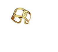 crayfomo Exaggerated Hydraulic Stainless Steel Bangle, 18K Real Gold Plated Unique Shape Titanium Steel Cuff Bracelet for Women - Fade-Resistant-Chain buckle