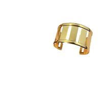 crayfomo Exaggerated Hydraulic Stainless Steel Bangle, 18K Real Gold Plated Unique Shape Titanium Steel Cuff Bracelet for Women - Fade-Resistant-Horizontal hollowed-out strip