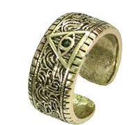 crayfomo Eye of God Ring - Adjustable, All-Seeing Eye Symbol, Handcrafted Amulet and Spiritual Jewellery. Unisex.