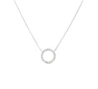 crayfomo Full diamond hollow ring alloy collarbone chain, simple geometric fine diamond necklace, minimalist light luxury commuting accessory, suitable for working women, and daily gift givers