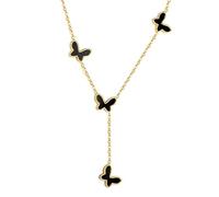 crayfomo Gold Butterfly Tassel Pendant Necklace Choker Chain Trendy Simple Jewelry Gifts for Women