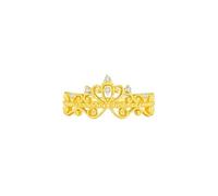 crayfomo Gold Crown Ring With Small Broken Zircons,Luxury Sparkly Female Diamond Ring Adjustable Size Exclusively For Women